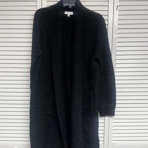 Black Open Front Cardigan